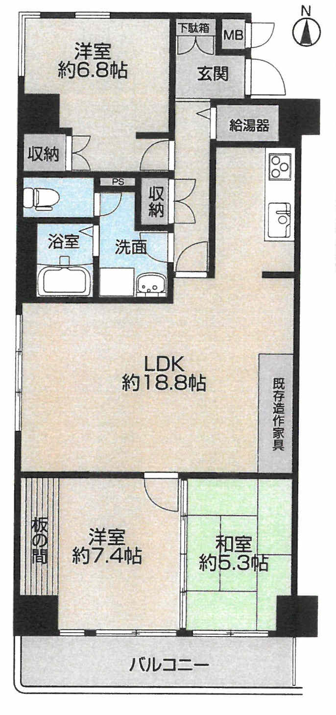 京王八王子駅 徒歩2分 構造:鉄骨鉄筋コンクリート造専有面積:79.43平米 ( 24.02坪 )