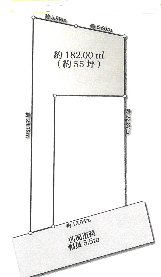 小宮駅 徒歩21分 土地面積:182平米 ( 55.05坪 )
